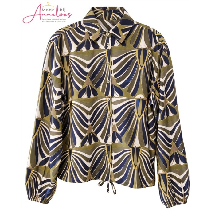 Zoso Blouse Mattie 1011 Groen Navy-back